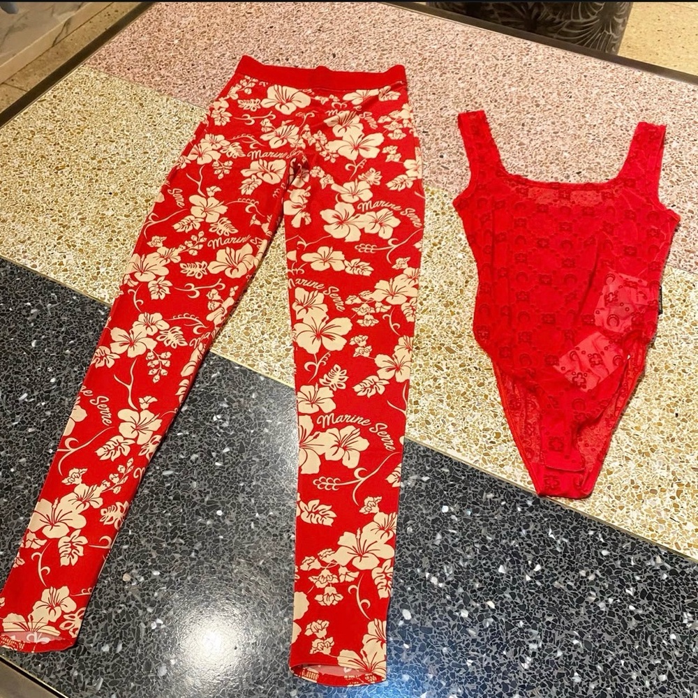 Marine Serre Regenerated Jersey Leggings